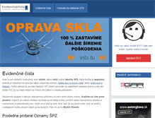 Tablet Screenshot of evidencnecisla.sk